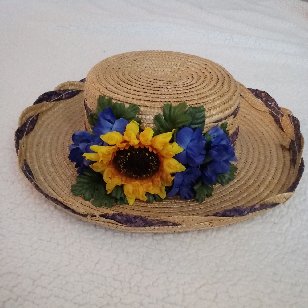 👒 Women's Straw Sun Hat with Sunflower